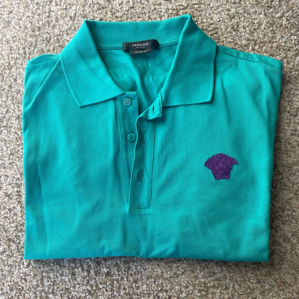 Versace Turquoise Polo Shirt